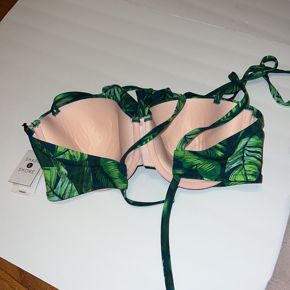 ๐๏ธ Bathing Suit Top Shade & Shore Palm Green Bra - Picture 3 of 4